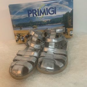 Primigi Silver Girls' Strappy Sandals - Kids Shoes